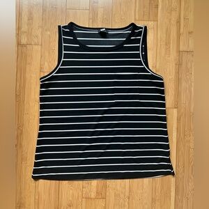 Ann Taylor Factory Black and White Striped Tank Top